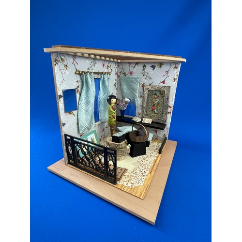 293 - Hand Crafted Oriental Dolls Room Display