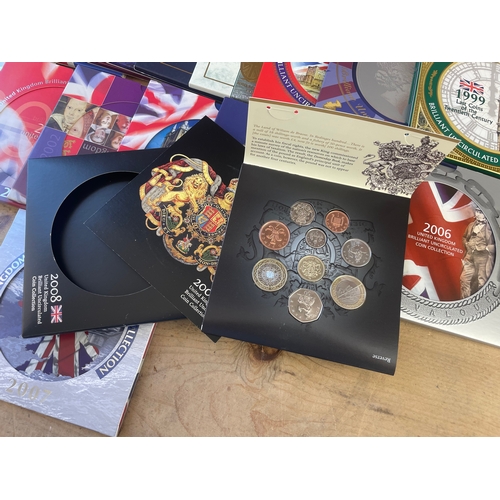 44 - The Royal Mint Brilliant Uncirculated Coin Sets. 25 Year Run From 1984 to 2008.