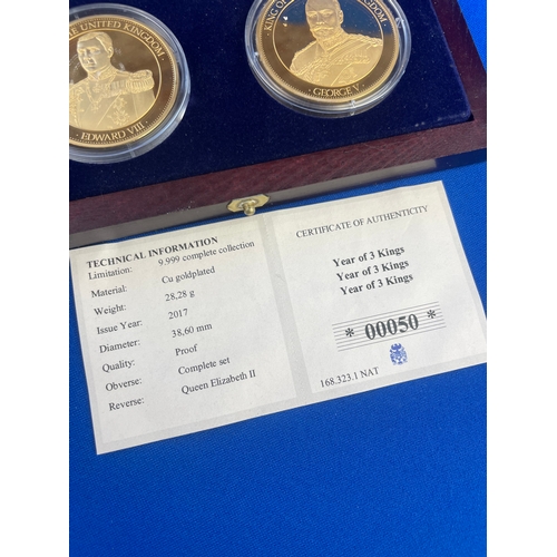 47 - Year Of 3 Kings. Presentation Box Of Commemorative Gold Plated Coins.