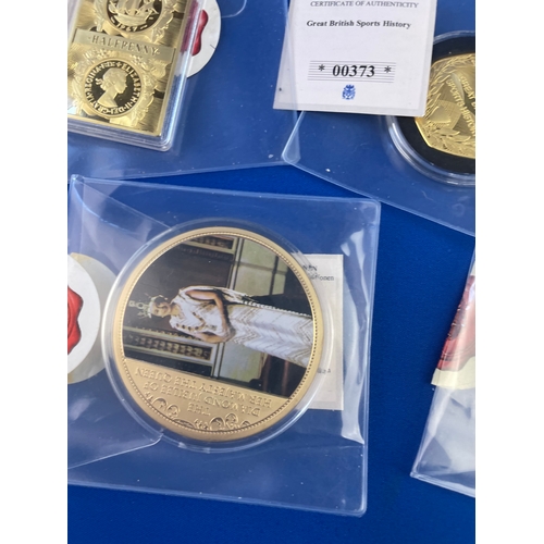 54 - Quantity Of Gold Plated Commemorative Coins