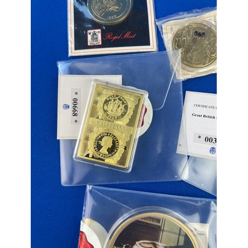 54 - Quantity Of Gold Plated Commemorative Coins