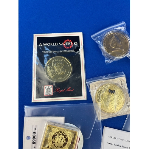 54 - Quantity Of Gold Plated Commemorative Coins