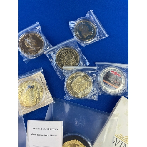 54 - Quantity Of Gold Plated Commemorative Coins