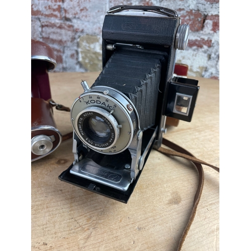 149 - Two Vintage Kodak Cameras & Transwave Six Transistor Pocket Radio