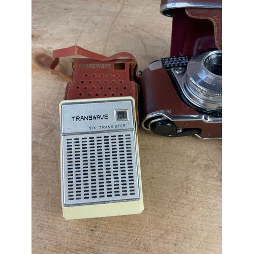 149 - Two Vintage Kodak Cameras & Transwave Six Transistor Pocket Radio