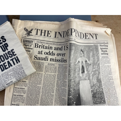 153 - Vintage Newspaper & Reproduction. Daily Mirror Oct 3rd 1953 & Independent 1st April 1988