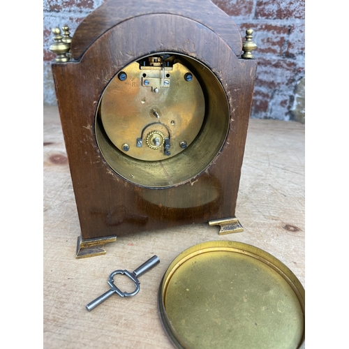 70 - Quality Antique Inlaid Mantle Clock, Working.