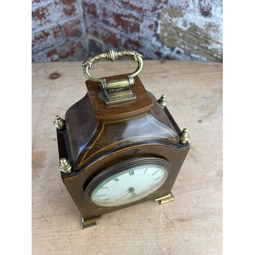 70 - Quality Antique Inlaid Mantle Clock, Working.