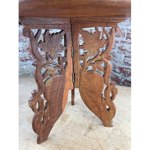 160 - Small Vintage Indian Carved Collapsible Table