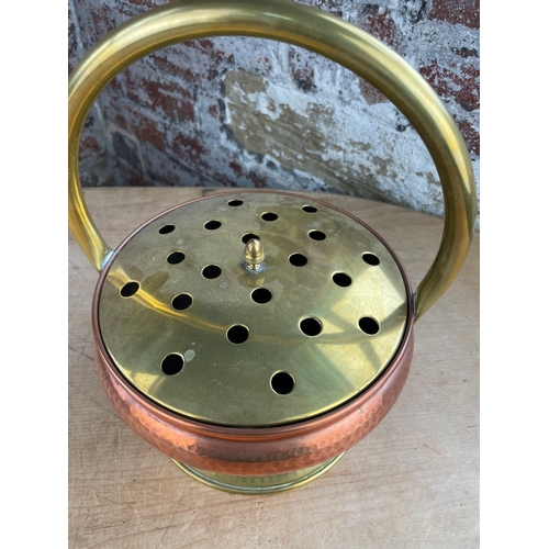 164 - Vintage Copper & Brass French Perfume Burner, Posey Holder.