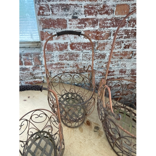 166 - Four Graduated Metal Baskets