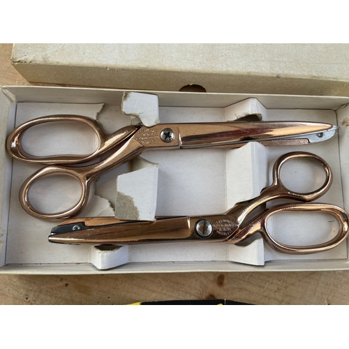 138 - Boxed Richards Of Sheffield Radiant Golden Age Rustless Dressmaking Scissors