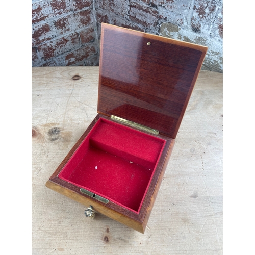 140 - Inlaid Musical Jewellery Box With Key