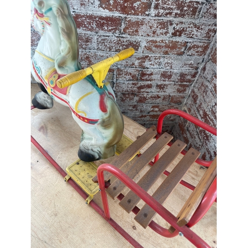 115 - Vintage Mobo Tin Rocking Horse