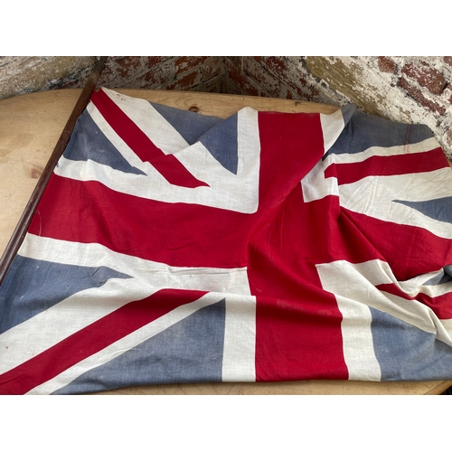 127 - Vintage Union Jack Flag On Pole