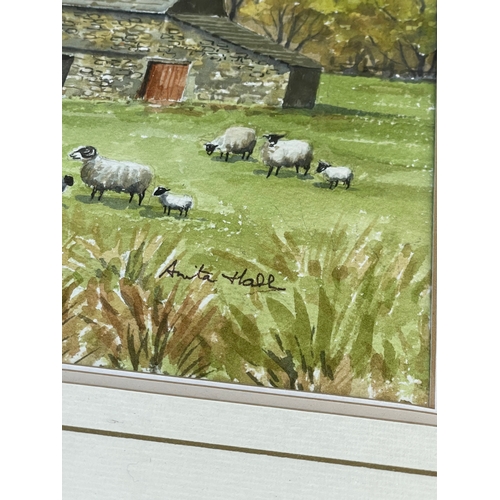 359 - Original Watercolour By Anita Hall, Bridge End Farm at The Langdales Lake District