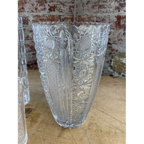 418 - Three Heavy Cut Crystal Vases