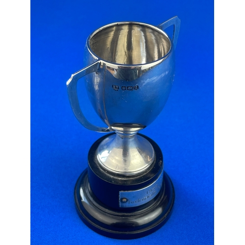 16 - Small Hallmarked Silver Trophy Sheffield 1937. 35g Silver Weight