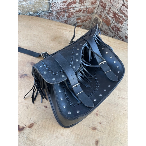 190 - Leather Motorcycle Saddle Bag