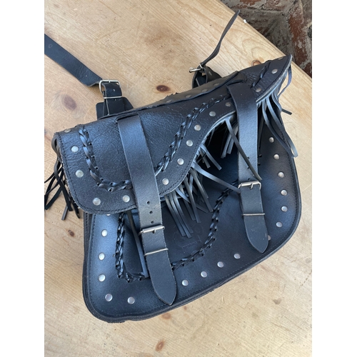 190 - Leather Motorcycle Saddle Bag