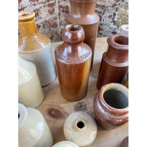 201 - Collection Of Stoneware Bottles, Jars & Pots.