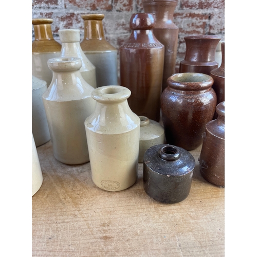 201 - Collection Of Stoneware Bottles, Jars & Pots.