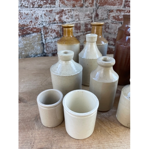 201 - Collection Of Stoneware Bottles, Jars & Pots.