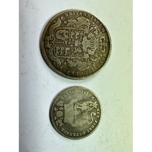 38C - 1825 Half Crown and 1826 1 Shilling