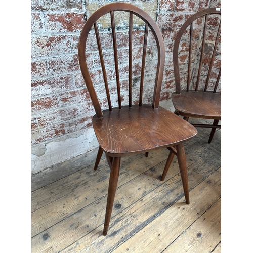 584 - Set of Three Ercol Windsor Hoop Back and Spindle Dinig Chairs