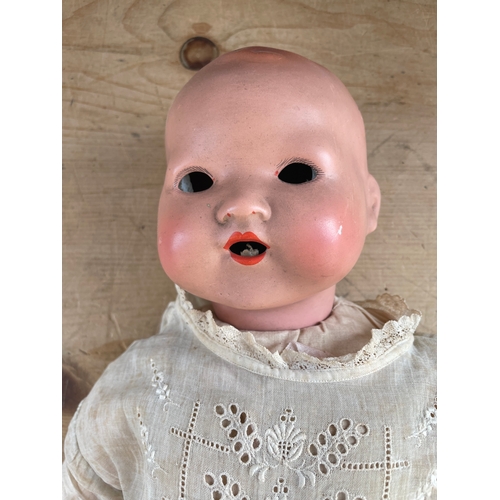 160 - Vintage BND British National Dolls London, Porcelain Doll No 7. Eyes Are In The Head.