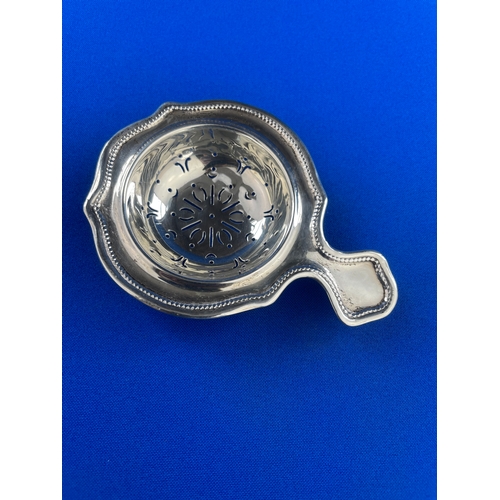 7 - Silver Tea Strainer Hallmarked Birmingham 1918. 28.93g