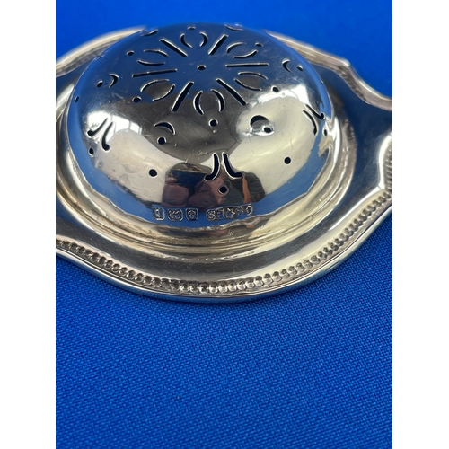 7 - Silver Tea Strainer Hallmarked Birmingham 1918. 28.93g