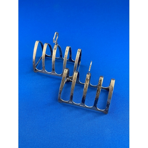 10 - Pair Of Hallmarked Silver Toast Racks Birmingham 1937 83.54g