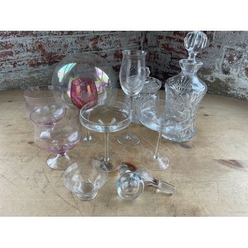 179 - Mixed Vintage Glassware Inc. Rosenthal & Quality Cut Crystal Decanter.