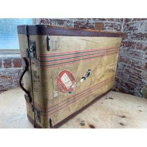 68 - Antique Antique A Garstin & Co Steamer Wardrobe Trunk With Cunard Line Stickers