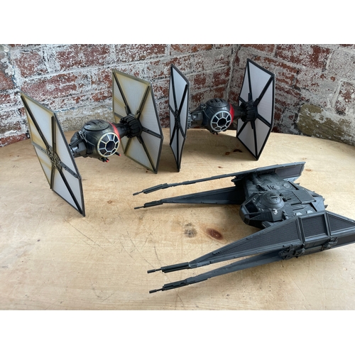 155 - Three Star wars Toys, Two Tie Fighters & Kylo Ren's Tie Fighter