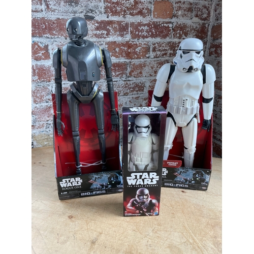 156 - Three Boxed Star Wars Action Figures, 2x Big-Figs