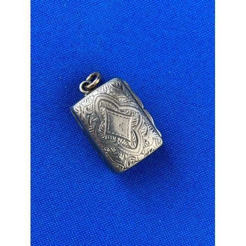 27 - Small Victorian Hallmarked Silver Vinaigrette By George Unite Birmingham 1867. Pin To Hinge Is Missi... 