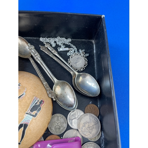 45 - Vintage Jewellery Items Inc. Silver Locket, Ladies Watch & Coinage