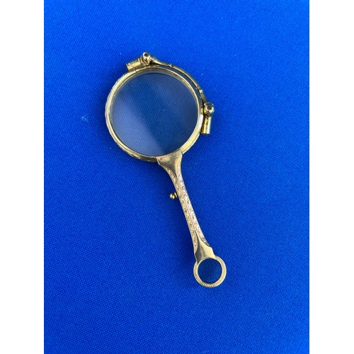 5 - Early 20th Century 14ct Gold Plated Spring Loaded Lorgnette