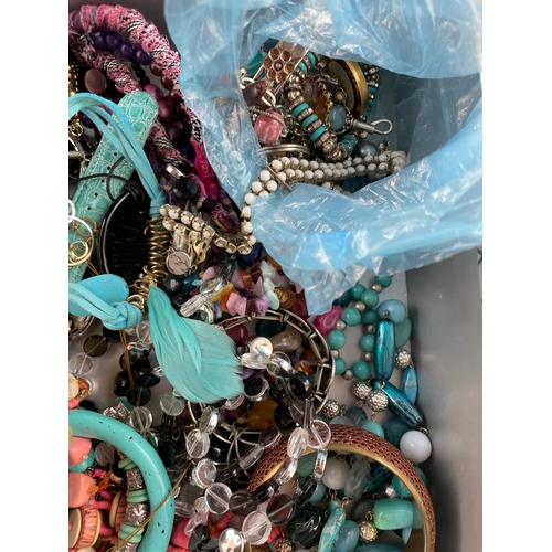 44 - Box Of Costume Jewellery & Watches