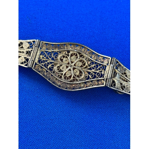 3 - Victorian Gilt 800 Silver Filigree Cameo Bracelet