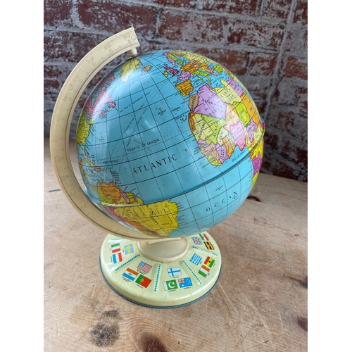 140 - Vintage Chad Valley Tin Plate Globe