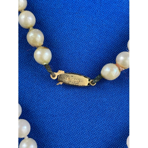 22 - Vintage Pearl Necklace With 9ct Gold Clasp