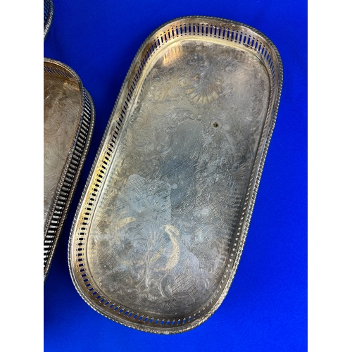 77 - 5 Lockhart-Reading Silver Plated Galleried Trays