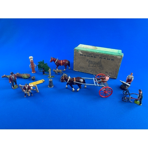 134 - Britains Home Farm Series Lead Figures, Inc. Boxed Horse Rake