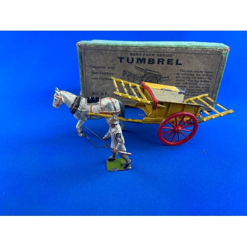 135 - Britains Home Farm Series Lead Figure, Boxed Tumbrel.