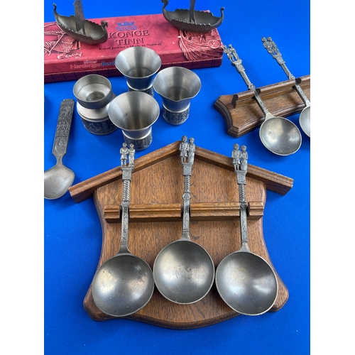 172 - Group Of Norwegian Pewter Items