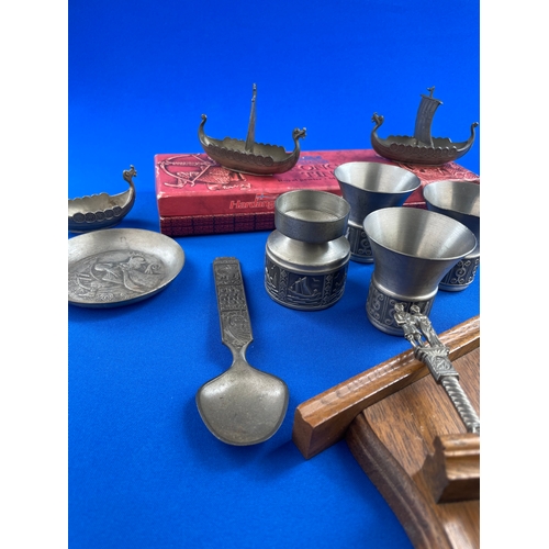 172 - Group Of Norwegian Pewter Items