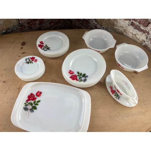 176 - Vintage JAJ Pyrex Dinner Service In Rosie Pattern